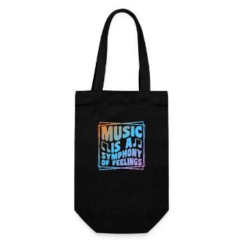 Music Is A Symphony Of Feeling - Geschenkbeutel für Flaschen - Schwarz - Vorne