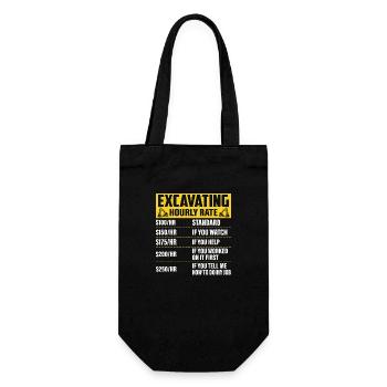 Excavating -Hourly Rate- Driver Excavator - Geschenkbeutel für Flaschen - Schwarz - Vorne