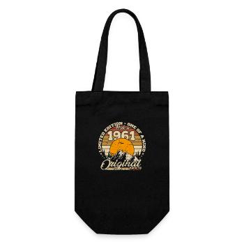 Hergestellt im Jahr 1961 Geburtstagsgeschenk 1961 Retro 1961 - Geschenkbeutel für Flaschen - Schwarz - Vorne