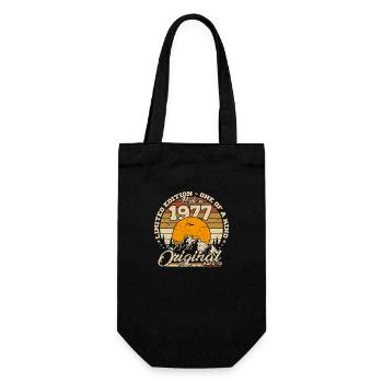Made in 1977 Geburtstagsgeschenk 1977 Retro 1977 - Geschenkbeutel für Flaschen - Schwarz - Vorne