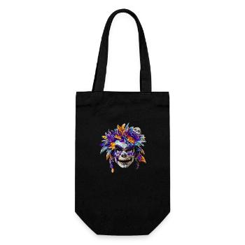 Skull native women - Gift Bag for Bottles - black - Front