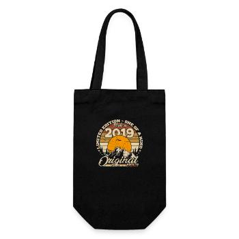 Hergestellt in 2019 Retro 2019 Geburtstagsgeschenk 2019 - Geschenkbeutel für Flaschen - Schwarz - Vorne
