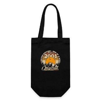 Made in 2001 Retro 2001 Geburtstagsgeschenk - Geschenkbeutel für Flaschen - Schwarz - Vorne