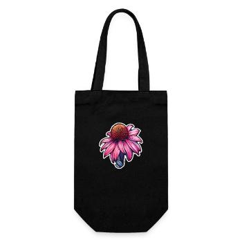 Echinaceablüte - Geschenkbeutel für Flaschen - Schwarz - Vorne