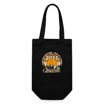 Made in 2011 Birthday Gift 2011 Retro 2011 - Gift Bag for Bottles - black - Front