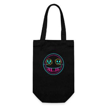 Neon smile - Geschenkbeutel für Flaschen - Schwarz - Vorne
