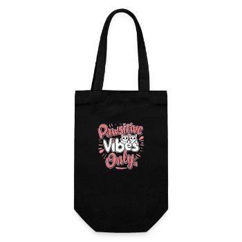 Pawsitive Vibes Only - Chat & Motivation - Gift Bag for Bottles - black - Front