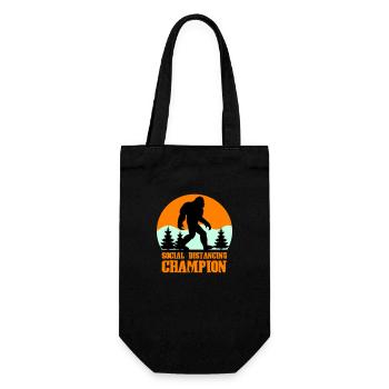big foot social distancing - Gift Bag for Bottles - black - Front