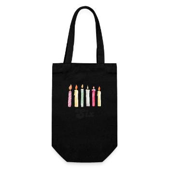 Kerze zum 6. Jahrestag - Geschenkbeutel für Flaschen - Schwarz - Vorne