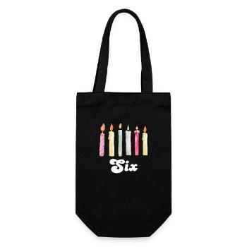 6e anniversaire bougie - Sac à bouteille - noir - Devant