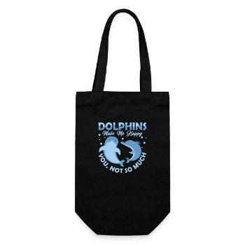 Dolphins Make Me Happy Marine Biology Beach Vacati - Gift Bag for Bottles - black - Front