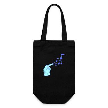 Cute Elephant Musical Notes Music Trunk Whistles Sheet Music - Gift Bag for Bottles - black - Front