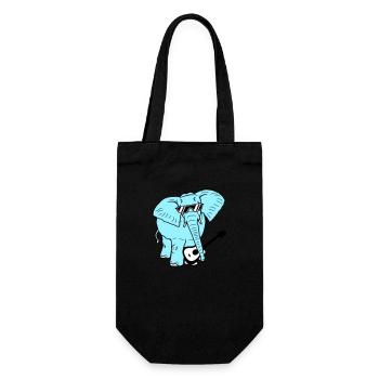 Elefant Spielt Gitarre Musik Party Band Gitarrist - Geschenkbeutel für Flaschen - Schwarz - Vorne