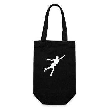 ice skating silhouette schlittschuhe - Geschenkbeutel für Flaschen - Schwarz - Vorne
