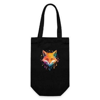 Kosmischer Fuchs - Geschenkbeutel für Flaschen - Schwarz - Vorne