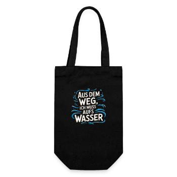 Aus dem Weg, ich muss aufs Wasser - Geschenkbeutel für Flaschen - Schwarz - Vorne