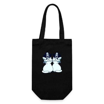 2 Pirate Cats Sabre Buccaneer Eye Patch Team - Gift Bag for Bottles - black - Front