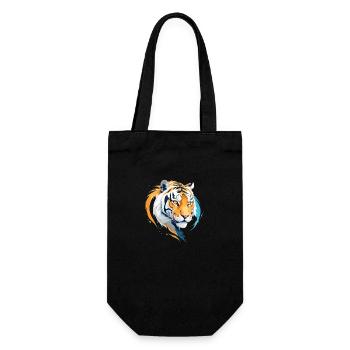 Tiger Vektor Kunst mit lebendigen Farben Illustration - Geschenkbeutel für Flaschen - Schwarz - Vorne