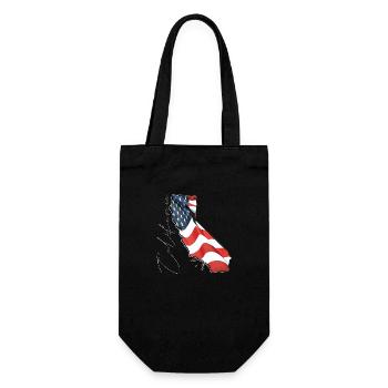USA Flag in California State Map CA - Gift Bag for Bottles - black - Front