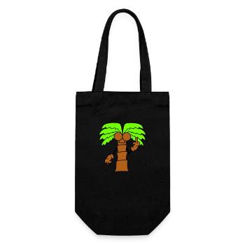 Drôle de palmier maléfique montrant un doigt d’honneur en colère bande dessinée - Sac à bouteille - noir - Devant