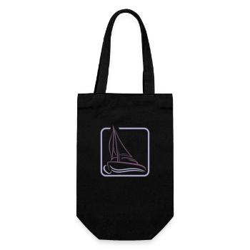 Sailing Logo Icon Square Sailboat Ship - Gift Bag for Bottles - black - Front