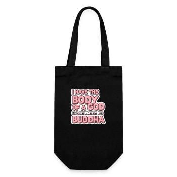 I Have The Body Of A God Unfortunately Its Buddha5 - Geschenkbeutel für Flaschen - Schwarz - Vorne