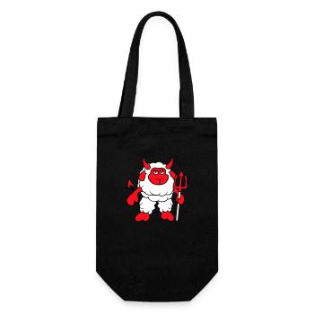 Mouton Diable Satan Enfer Mal Trident Cornes Cool - Sac à bouteille - noir - Devant