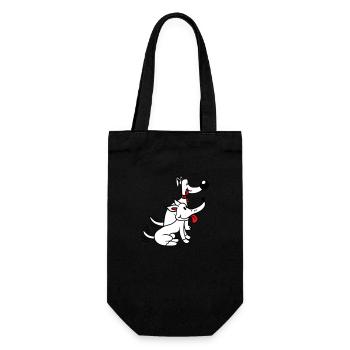 2 Dogs Team Two Friends Tail Wiggle Crew - Gift Bag for Bottles - black - Front