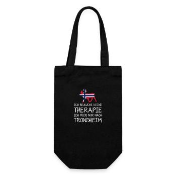 Ich brauche keine Therapie muss nur nach Trondheim - Geschenkbeutel für Flaschen - Schwarz - Vorne