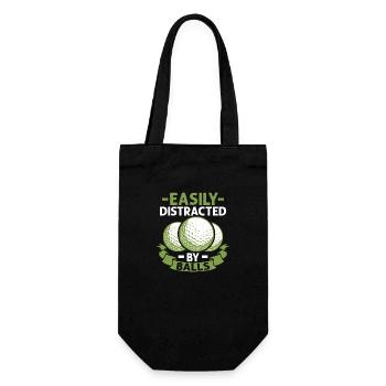 Easily Distracted By Balls Golf Golfer - Geschenkbeutel für Flaschen - Schwarz - Vorne