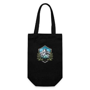 Mountains Winter Forest Peaks - Gift Bag for Bottles - black - Front