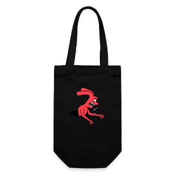 Hase Loch Monster Böse gefräßig Halloween Sabber - Geschenkbeutel für Flaschen - Schwarz - Vorne