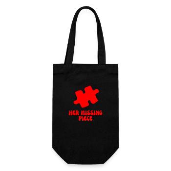 Her Perfect Puzzle – Love & Connection" - Gift Bag for Bottles - black - Front