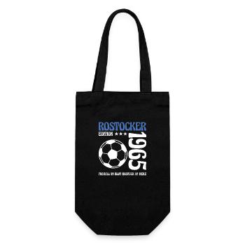 Rostocker Geburtstag 1965 Fußball Geschenk - Geschenkbeutel für Flaschen - Schwarz - Vorne