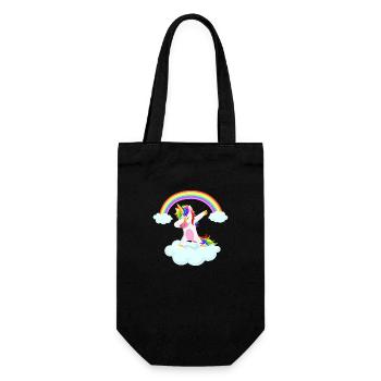 Dabbing unicorn geschenk idee einhorn Regenbogen - Geschenkbeutel für Flaschen - Schwarz - Vorne