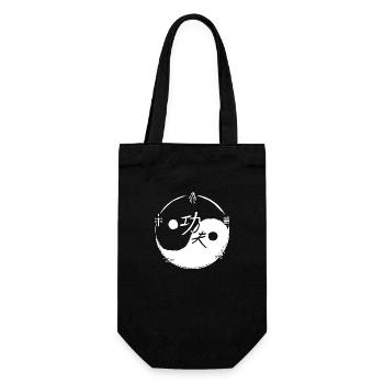 Ying und Yang Kungfu / 5 Elemente / weiss - Geschenkbeutel für Flaschen - Schwarz - Vorne