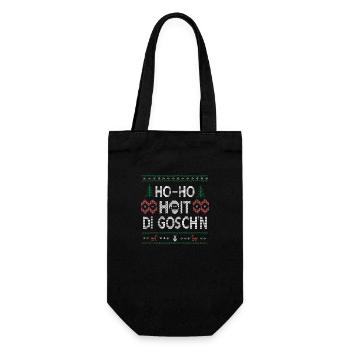 Weihnachtlicher Spaß – Ho-Ho-Hoit di Gosch'n - Geschenkbeutel für Flaschen - Schwarz - Vorne