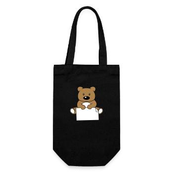baer teddy klein suess niedlich kuscheltier grizzl - Geschenkbeutel für Flaschen - Schwarz - Vorne