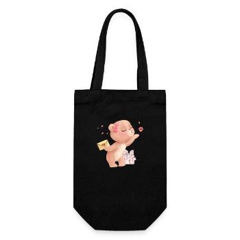 bear kiss valentine | bear love Valentine's Day - Gift Bag for Bottles - black - Front