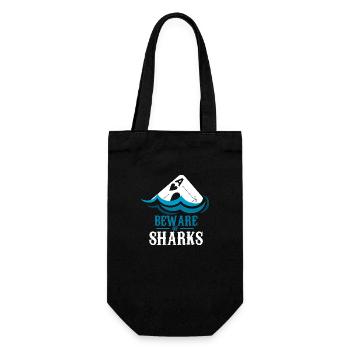 Achtung Haie Poker Stark Geschenk - Geschenkbeutel für Flaschen - Schwarz - Vorne