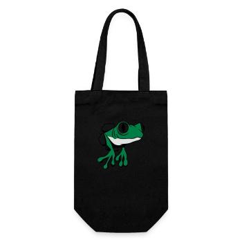 Trou de grenouille drôle - Sac à bouteille - noir - Devant