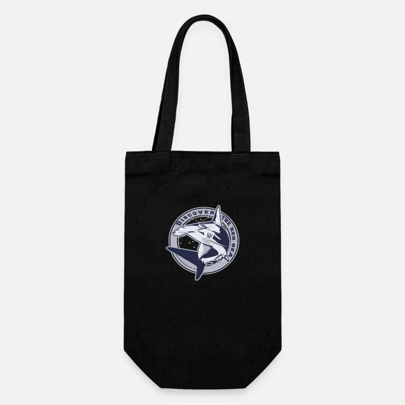 Hammerhead in circle - Gift Bag for Bottles - black