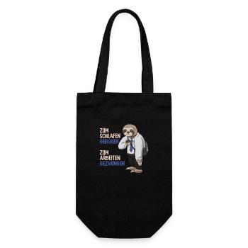 Lustiger Büro Kollege Geschenk Spruch Faultier - Geschenkbeutel für Flaschen - Schwarz - Vorne