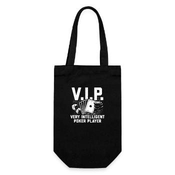 VIP Poker Spieler | Karten Chips Casino Geschenk - Geschenkbeutel für Flaschen - Schwarz - Vorne