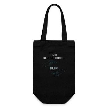 Healing Hands | Reiki Therapy Mysticism Gifts - Gift Bag for Bottles - black - Front