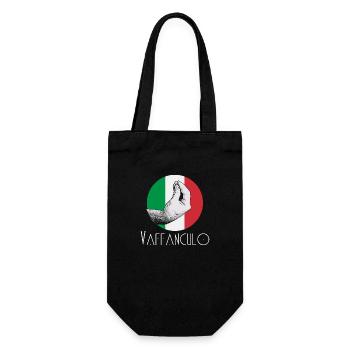 Vaffanculo Italienisch Italiener Italien Lustig - Geschenkbeutel für Flaschen - Schwarz - Vorne