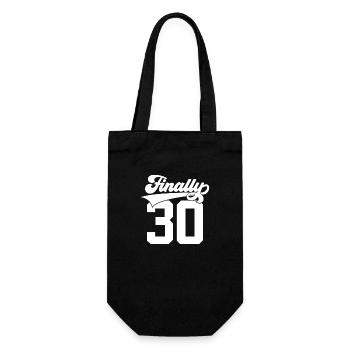 30TH BIRTHDAY FINALLY 30 YEARS FINALLY 30 - Gift Bag for Bottles - black - Front