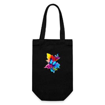 Schmetterling Splash Bunt - Geschenkbeutel für Flaschen - Schwarz - Vorne