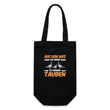 Aus dem Weg ich muss zu meinen Tauben - Geschenkbeutel für Flaschen - Schwarz - Vorne