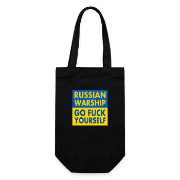russian warship go f yourself - Gift Bag for Bottles - black - Front